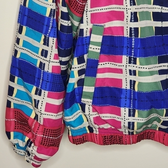 Vintage Koret | Geometric Multicolor Zip Front Windbreaker Jacket - Picture 2 of 6
